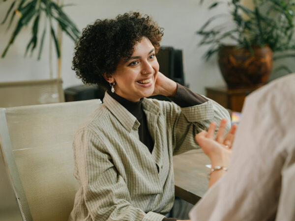 Photo of a woman opening up to her therapist in a individual relationship counseling session in Baltimore, MD. This represents how you can work on reasons why relationships fail and discover new ways to improve your relationships and feel more connected with yourself and others.